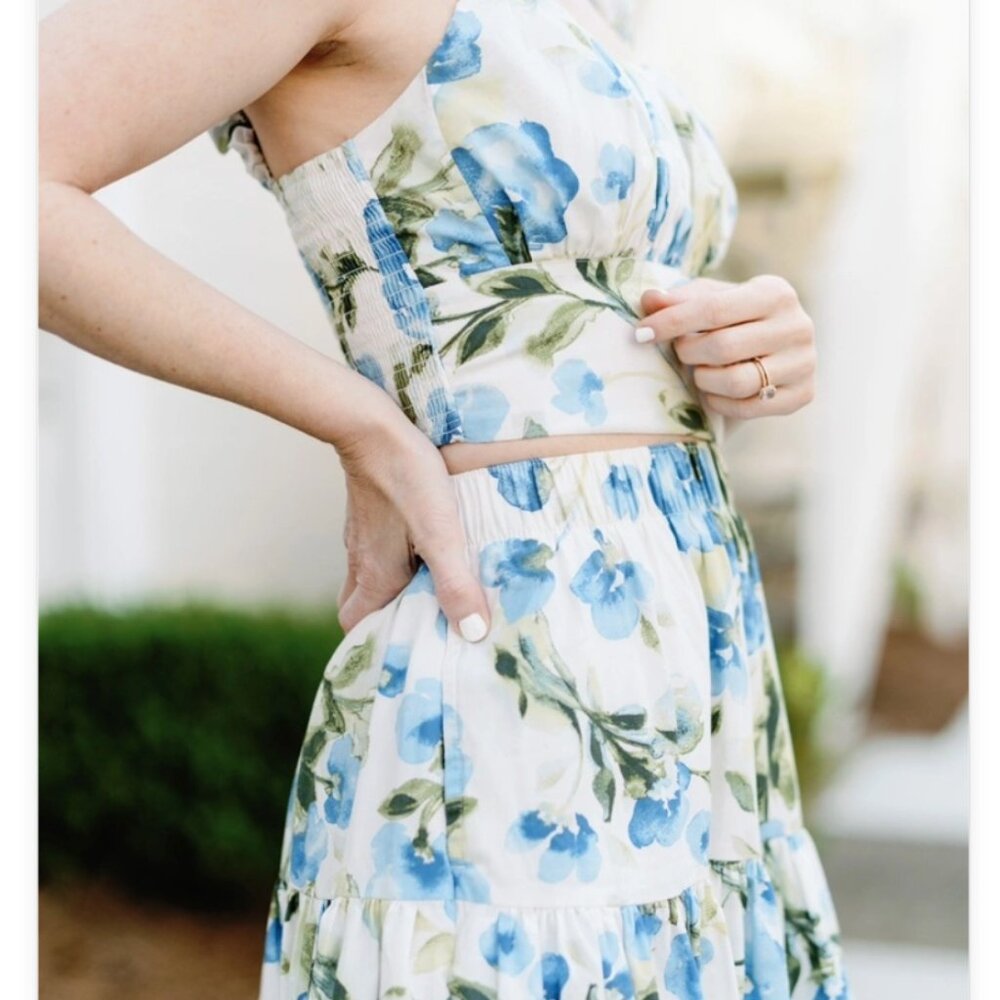 Abercrombie and Fitch Poplin Skirt and Top Floral Set XS